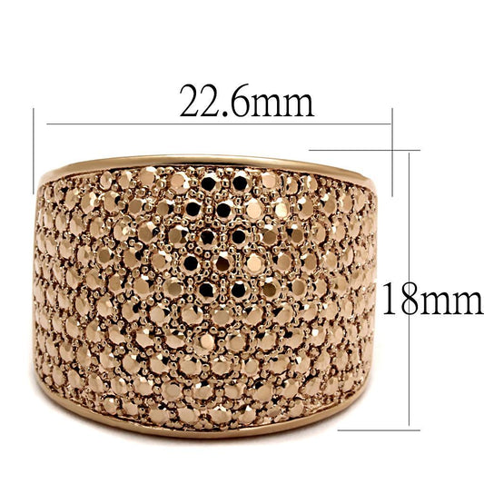 Alamode IP Rose Gold(Ion Plating) Brass Ring with AAA Grade CZ in Metallic Light Gold - Flyclothing LLC