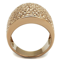 Alamode IP Rose Gold(Ion Plating) Brass Ring with AAA Grade CZ in Metallic Light Gold - Flyclothing LLC