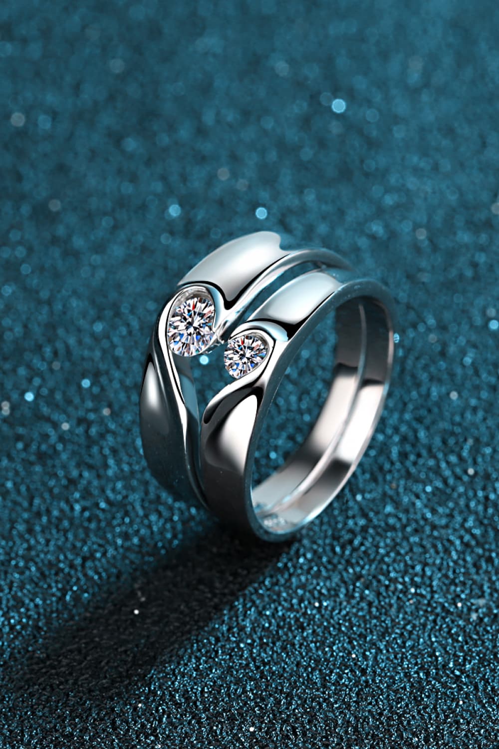 Moissanite Rhodium-Plated Ring - Flyclothing LLC