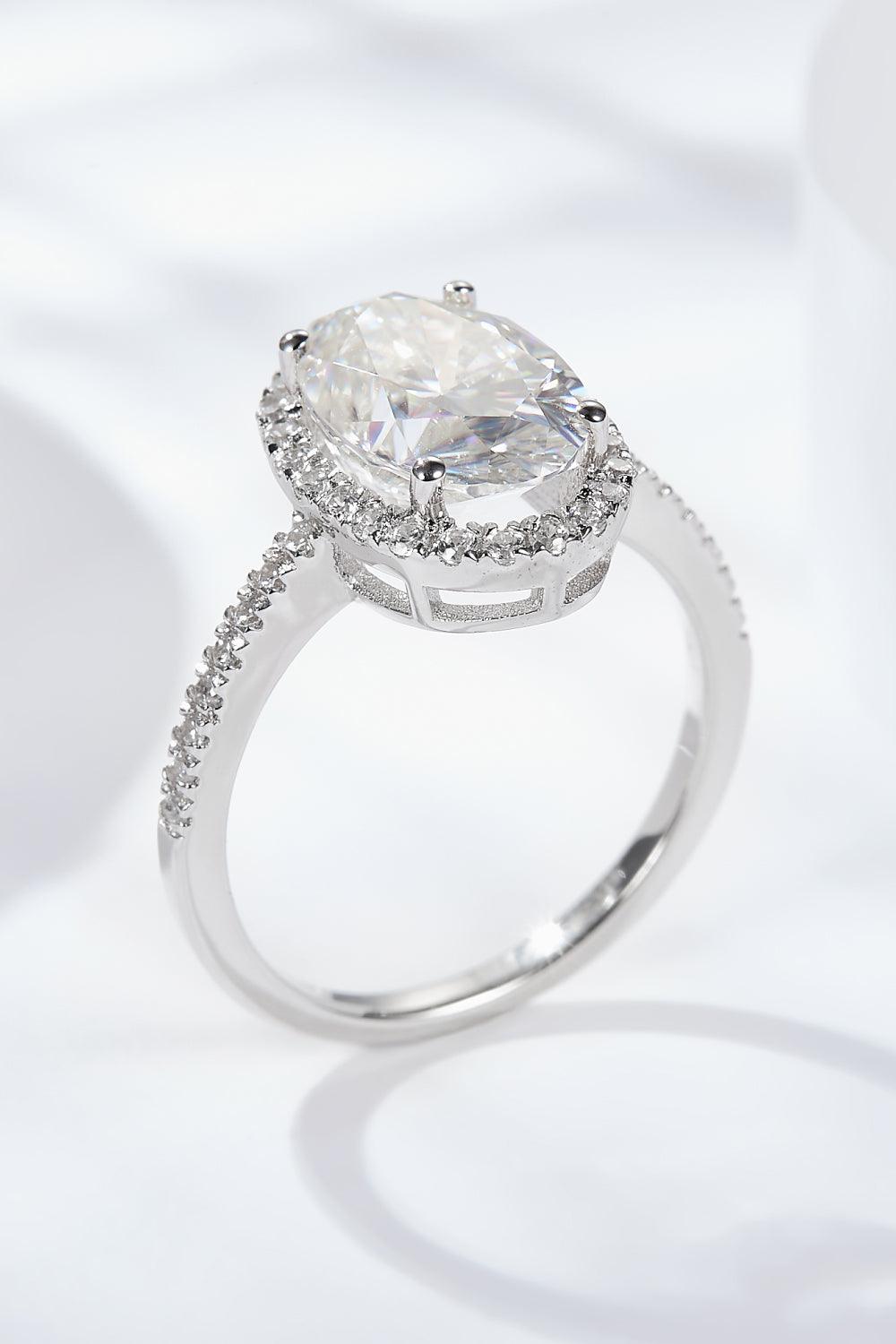 4.5 Carat Moissanite Halo Ring - Flyclothing LLC