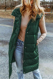 Longline Hooded Sleeveless Puffer Vest - Flyclothing LLC