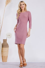 Celeste Full Size Round Neck Long Sleeve Slim Dress - Trendsi