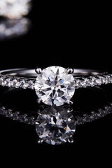 1 Carat Moissanite 925 Sterling Silver Side Stone Ring - Flyclothing LLC