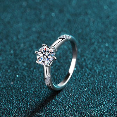 1 Carat Moissanite 925 Sterling Silver Ring - Flyclothing LLC