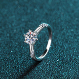 1 Carat Moissanite 925 Sterling Silver Ring - Flyclothing LLC