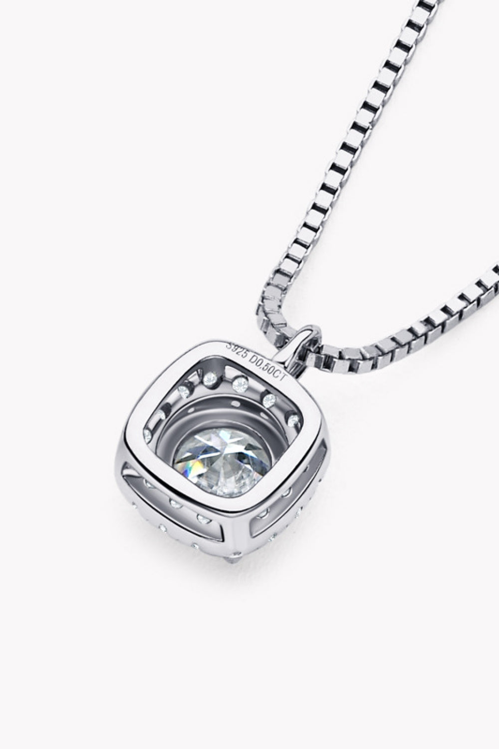 Moissanite Pendant Platinum-Plated Necklace - Flyclothing LLC