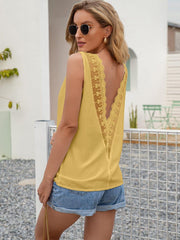 Cutout V-Neck Tank Top - Trendsi