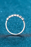 Moissanite Rhodium-Plated Half-Eternity Ring - Flyclothing LLC