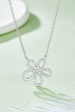 Moissanite Flower Pendant 925 Sterling Silver Necklace - Flyclothing LLC