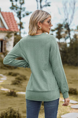 Square Neck Long Sleeve Blouse - Flyclothing LLC