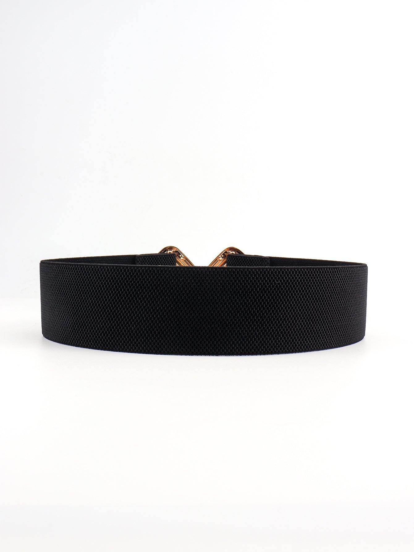 Geometric Buckle Elastic Wide Belt - Flyclothing LLC