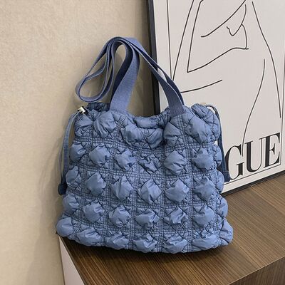 Drawstring Quilted Shoulder Bag - Flyclothing LLC