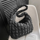 Quilted Pleated Plaid Shoulder Bag with Zipper - Flyclothing LLC