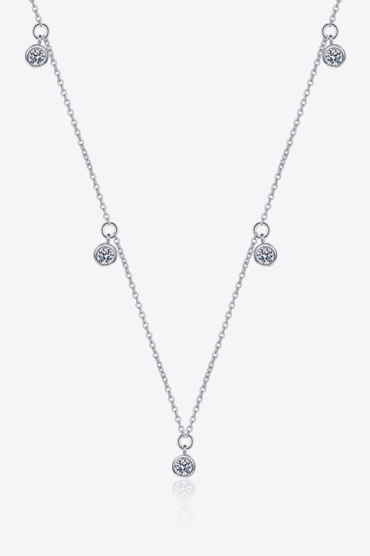 Moissanite Rhodium-Plated Necklace - Flyclothing LLC