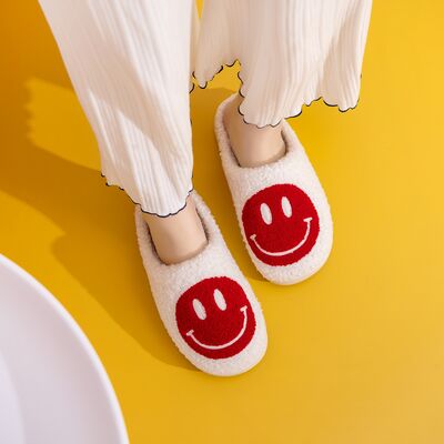 Melody Smiley Face Cozy Slippers - Flyclothing LLC