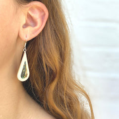 Teardrop Abalone and Mother of Pearl Drop Earrings - Flyclothing LLC