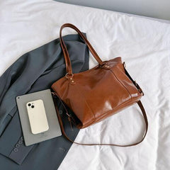 PU Leather Tote Bag - Trendsi