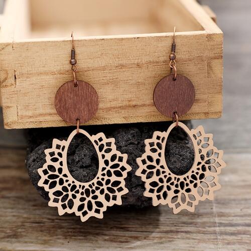 Geometric Cutout Dangle Earrings - Flyclothing LLC