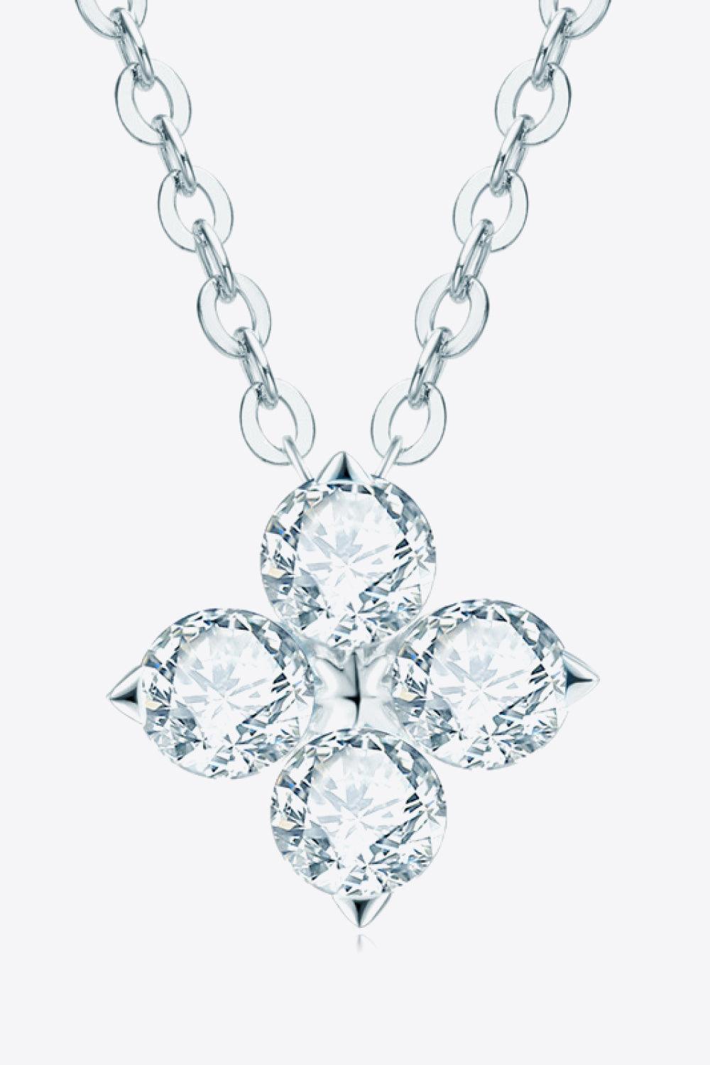 Moissanite Four Leaf Clover Pendant Necklace - Flyclothing LLC