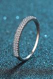 Moissanite 925 Sterling Silver Half-Eternity Ring - Flyclothing LLC