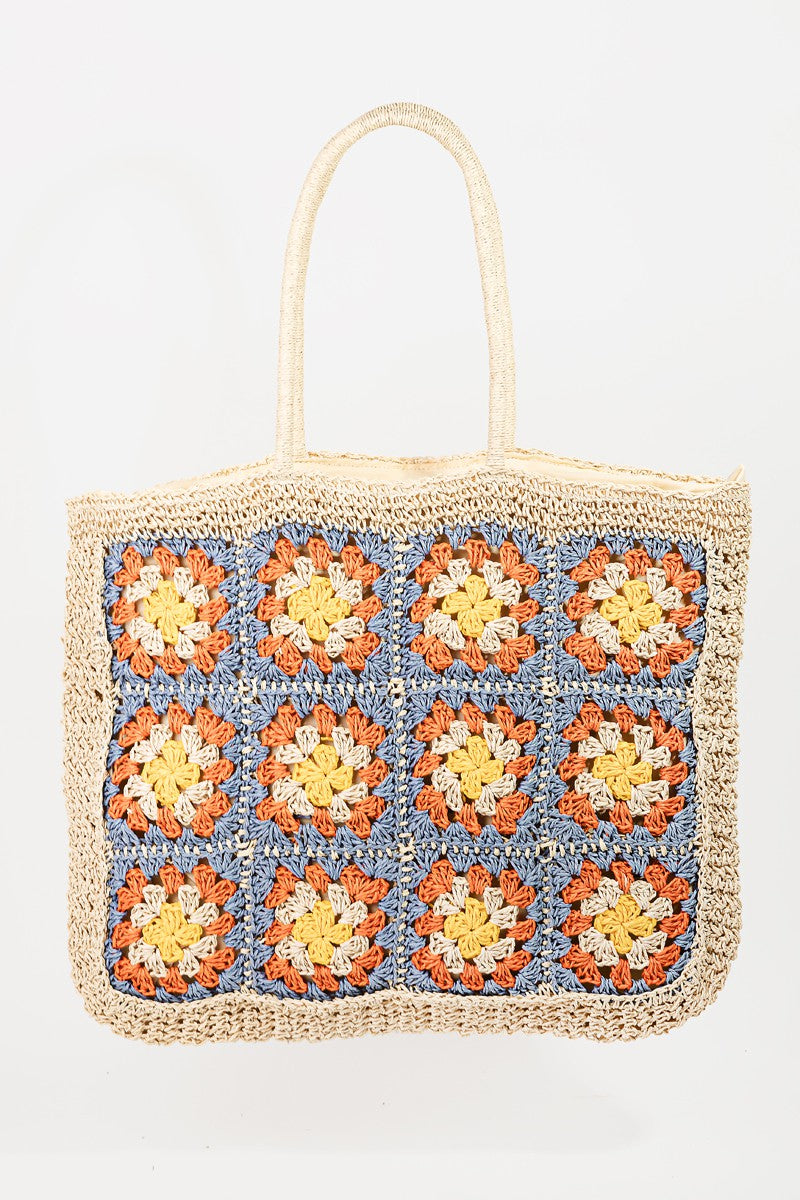 Fame Flower Braided Tote Bag - Flyclothing LLC