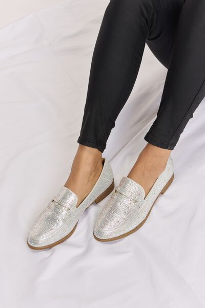 Forever Link Rhinestone Point Toe Loafers - Flyclothing LLC