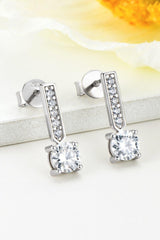 Moissanite and Zircon 925 Sterling Silver Drop Earrings - Flyclothing LLC