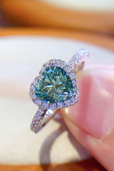 1-Carat Moissanite Heart Ring - Trendsi