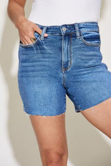 Judy Blue Full Size High Waist Slim Denim Shorts - Flyclothing LLC