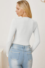 Zip Up Long Sleeve Bodysuit - Flyclothing LLC