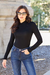 Basic Bae Full Size Mock Neck Long Sleeve Bodysuit - Flyclothing LLC