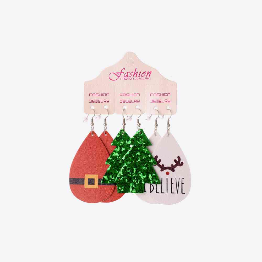 Christmas PU Earrings Set - Flyclothing LLC