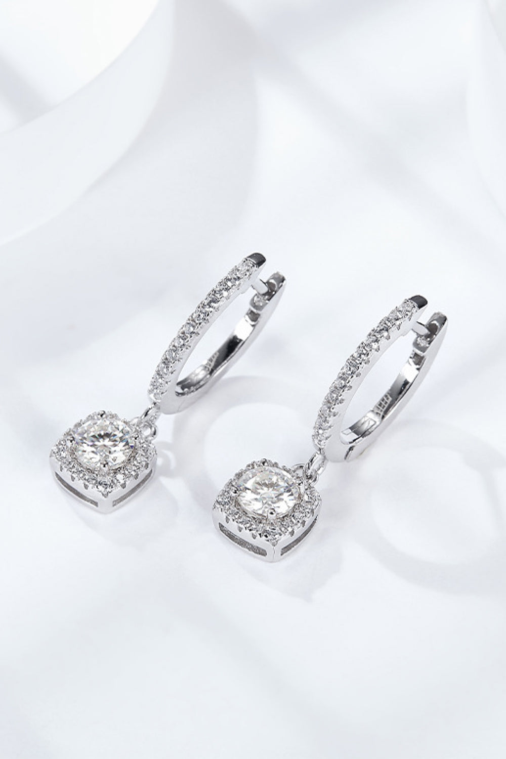 Moissanite Huggie Drop Earrings - Flyclothing LLC