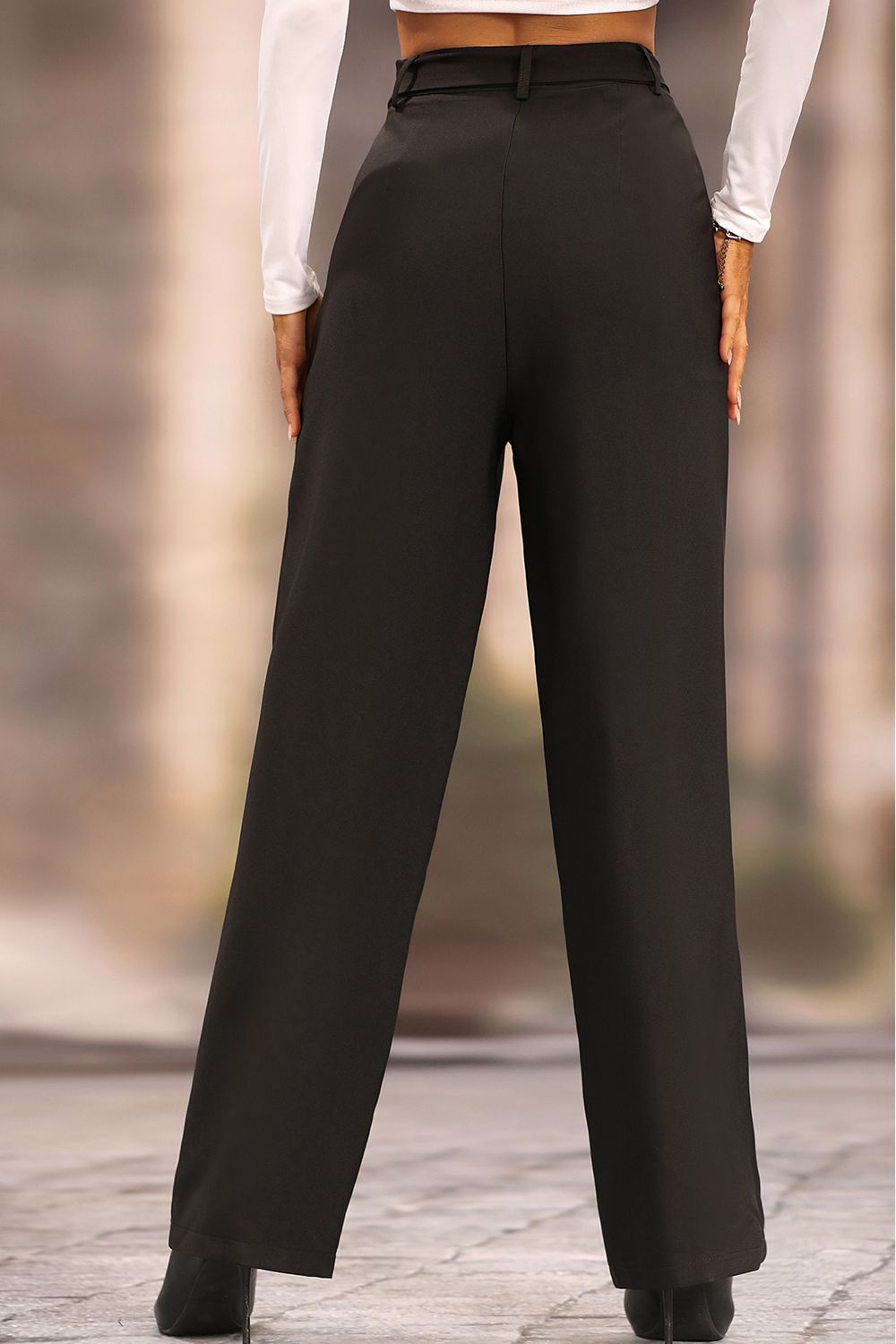 Long Loose Fit Straight Pants - Flyclothing LLC