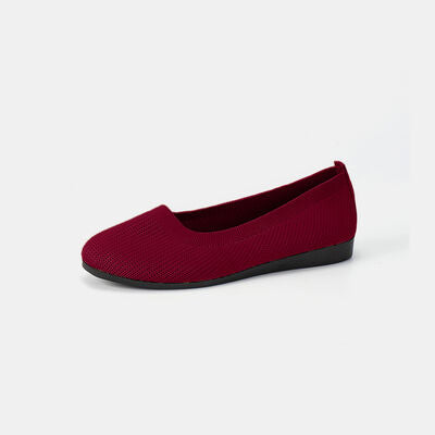 Round Toe Knit Ballet Flats - Flyclothing LLC