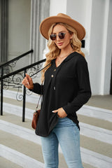 Long Sleeve Hooded Blouse - Flyclothing LLC