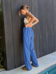 Tied High Waist Wide Leg Pants - Flyclothing LLC