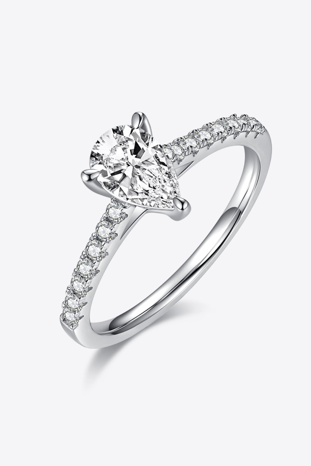 1 Carat Moissanite 925 Sterling Silver Side Stone Ring - Flyclothing LLC