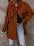 Drop Shoulder Button Down Collared Coat - Flyclothing LLC