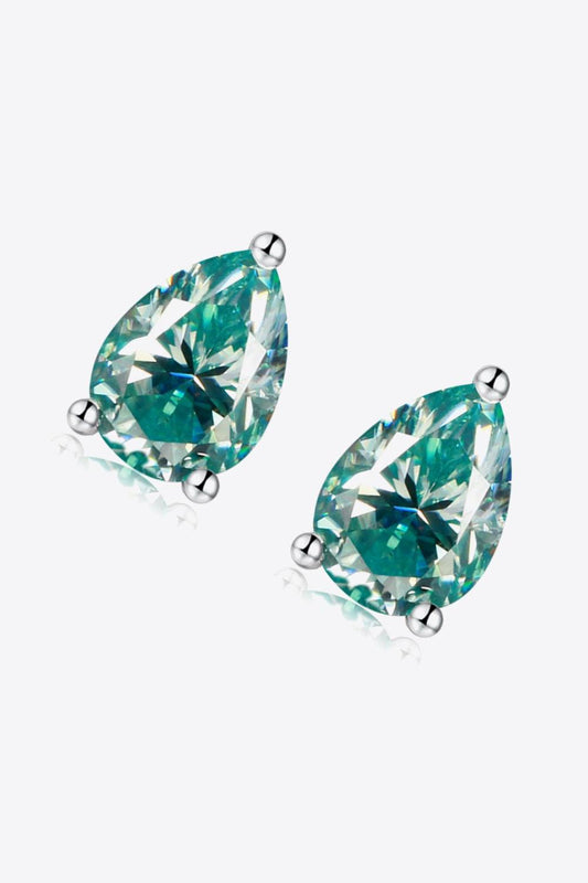 2 Carat Moissanite Teardrop Earrings - Trendsi