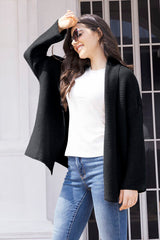 Tied Open Front Long Sleeve Cardigan - Flyclothing LLC