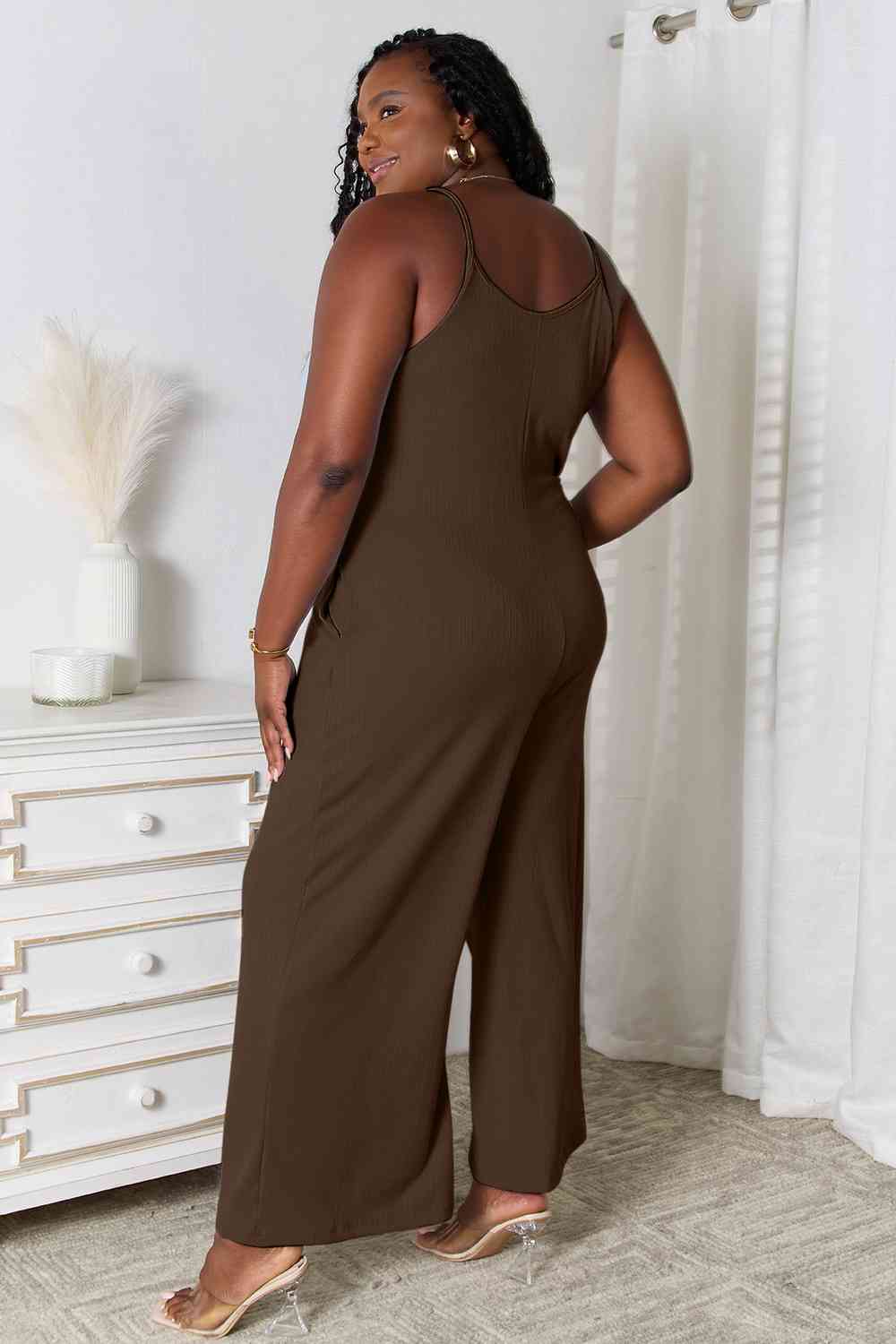 Basic Bae Full Size Spaghetti Strap V-Neck Jumpsuit - Flyclothing LLC