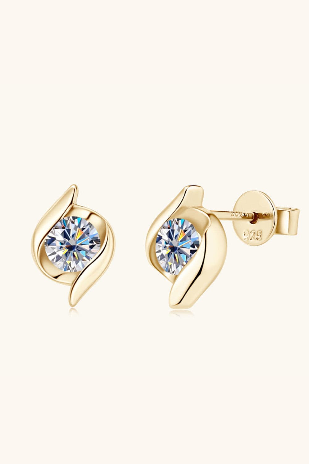 1 Carat Moissanite 925 Sterling Silver Stud Earrings - Trendsi