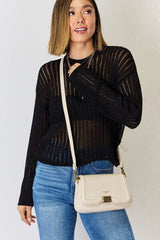 David Jones PU Leather Crossbody Bag - Trendsi