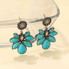 Artificial Turquoise Flower Earrings - Flyclothing LLC