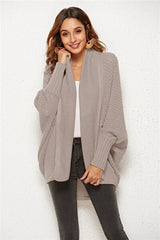 Open Front Batwing Sleeve Cardigan - Flyclothing LLC