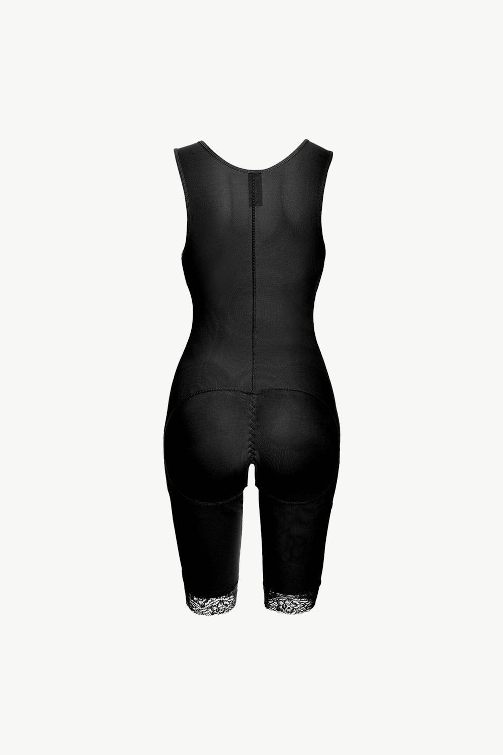 Full Size Lace Trim Shapewear with Zipper - Flyclothing LLC