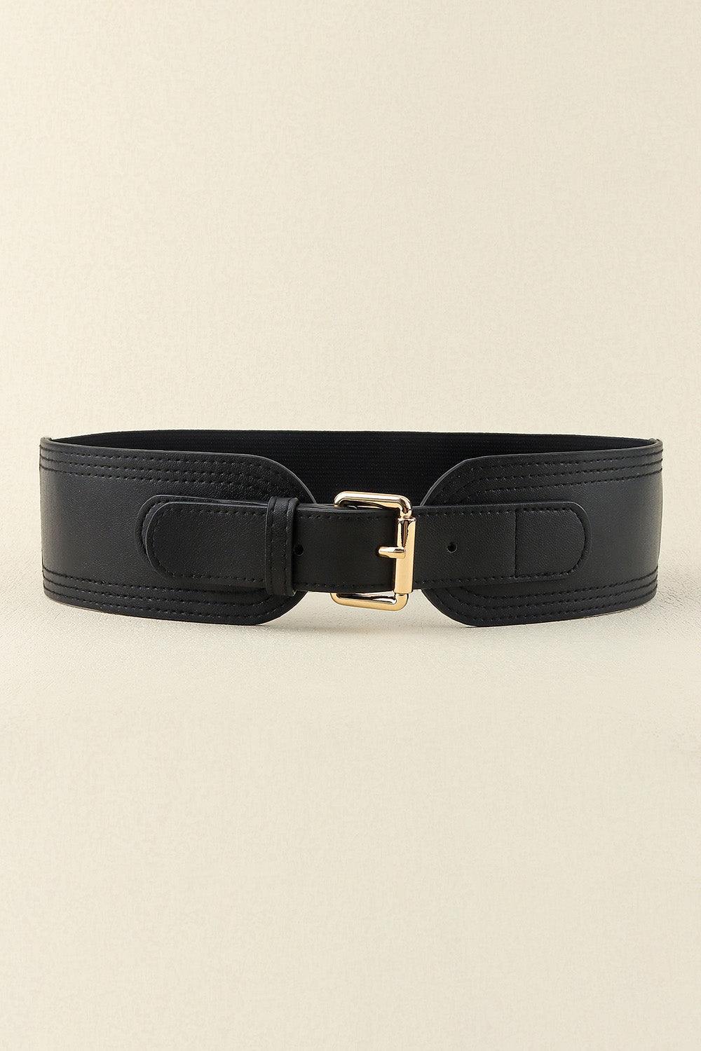 Elastic Wide PU Belt - Flyclothing LLC