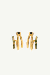 18K Gold Plated Cubic Zirconia Wrap C-Hoop Earrings - Trendsi