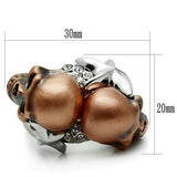 Alamode Special Color White Metal Ring with Top Grade Crystal in Clear - Flyclothing LLC